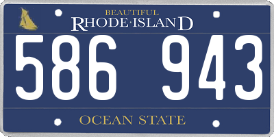 RI license plate 586943