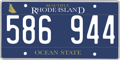 RI license plate 586944