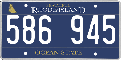 RI license plate 586945