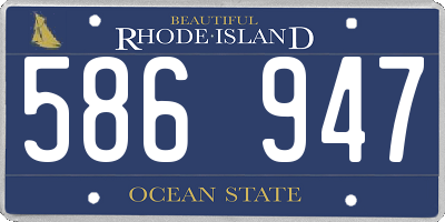RI license plate 586947