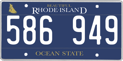 RI license plate 586949