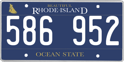 RI license plate 586952