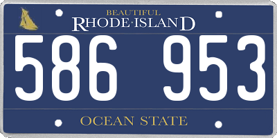 RI license plate 586953