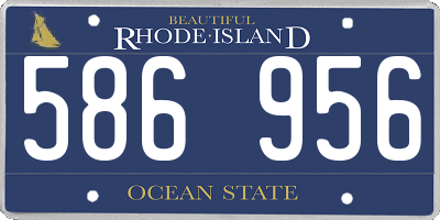 RI license plate 586956