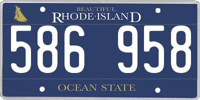 RI license plate 586958