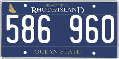 RI license plate 586960