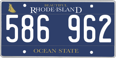 RI license plate 586962