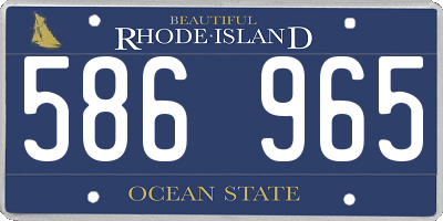RI license plate 586965