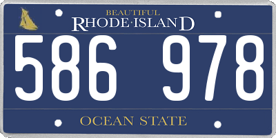 RI license plate 586978