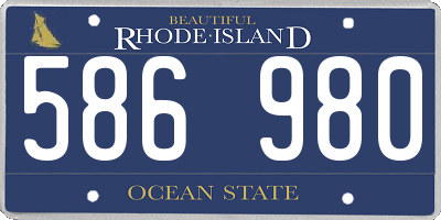 RI license plate 586980