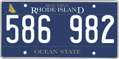 RI license plate 586982