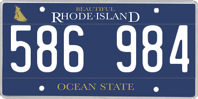 RI license plate 586984