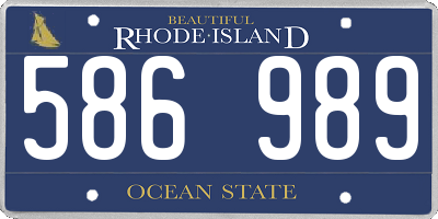 RI license plate 586989