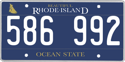 RI license plate 586992