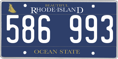 RI license plate 586993