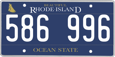 RI license plate 586996