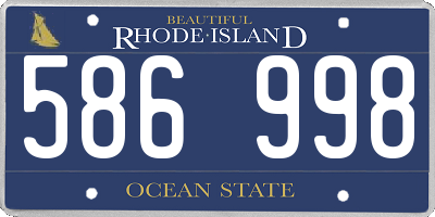 RI license plate 586998