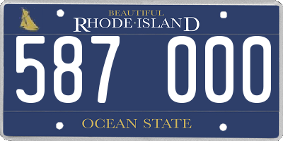 RI license plate 587000