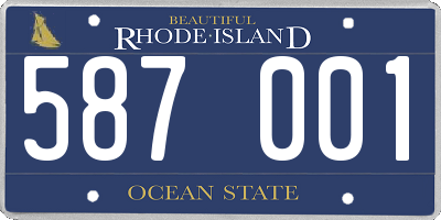 RI license plate 587001