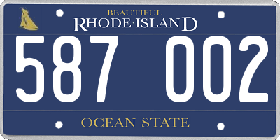 RI license plate 587002
