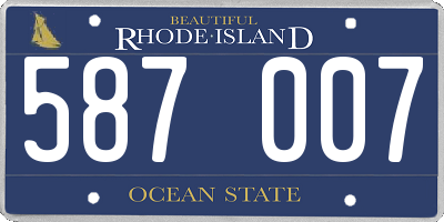 RI license plate 587007