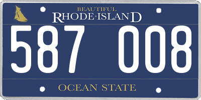 RI license plate 587008