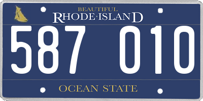 RI license plate 587010