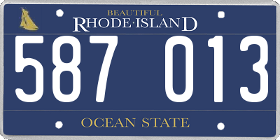 RI license plate 587013