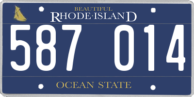 RI license plate 587014