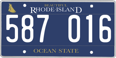 RI license plate 587016