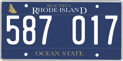 RI license plate 587017