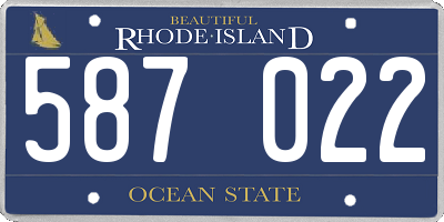 RI license plate 587022
