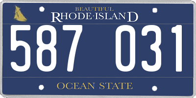 RI license plate 587031