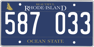 RI license plate 587033