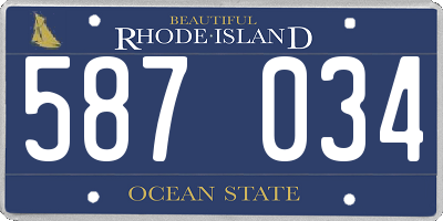 RI license plate 587034