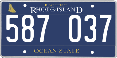 RI license plate 587037