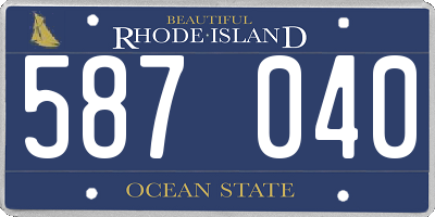 RI license plate 587040