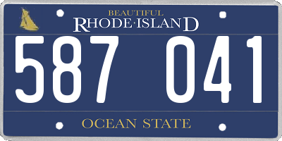 RI license plate 587041