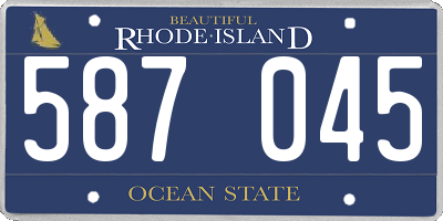 RI license plate 587045