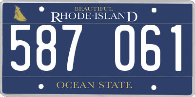 RI license plate 587061