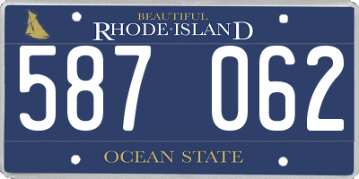 RI license plate 587062