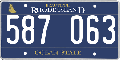 RI license plate 587063