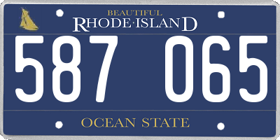 RI license plate 587065