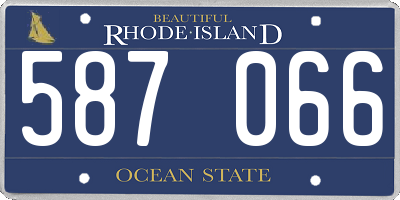 RI license plate 587066