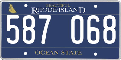 RI license plate 587068