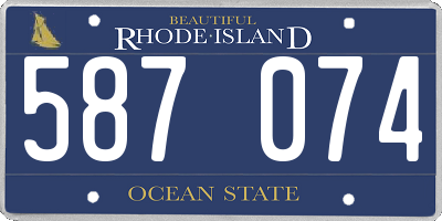 RI license plate 587074
