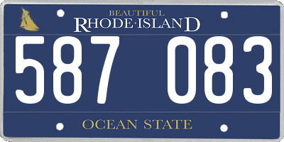 RI license plate 587083