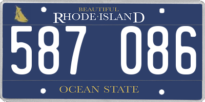 RI license plate 587086