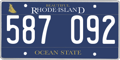 RI license plate 587092