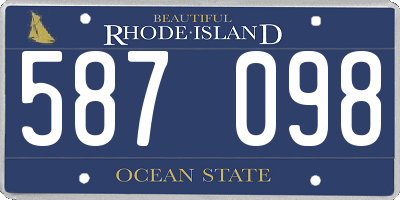RI license plate 587098